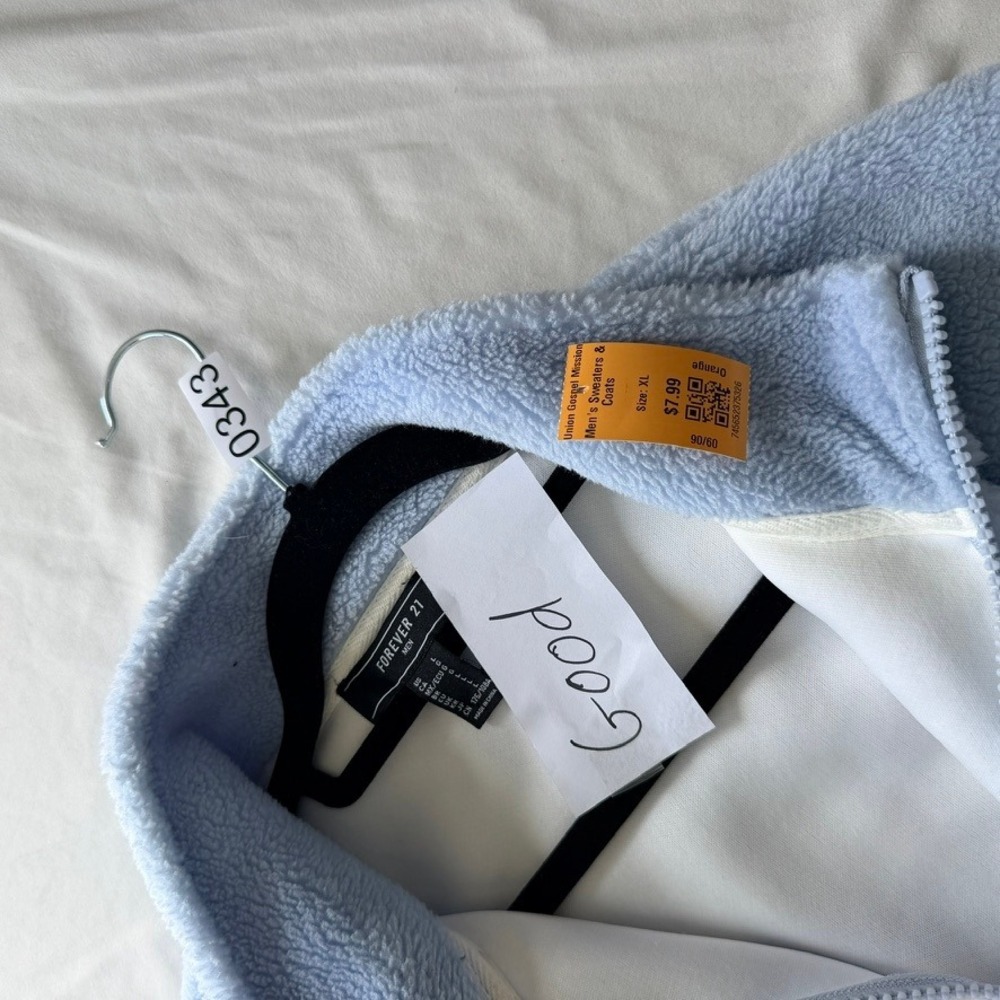 Forever 21 Men Landscape Mountain Graphic Sherpa Fleece Quarter Zip Pullover L